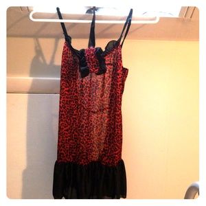 Sexy Red leopard open back with sexy cuffs